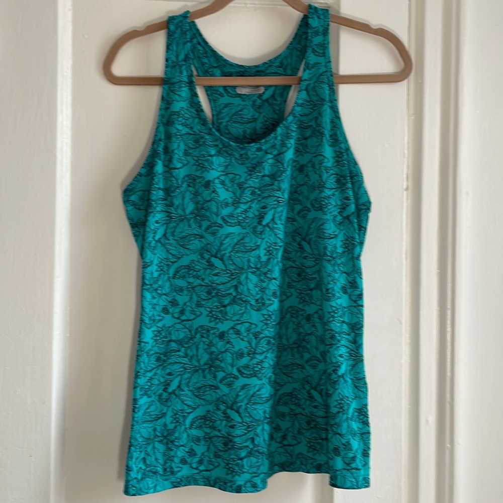 FILA Teal Floral Athletic Top w/ Built-in Bra | Size LG